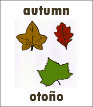 Autumn Season Flashcard - Spanish Weather