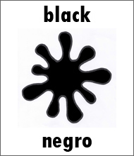 Color Black Flashcard - Spanish Colors