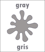 Color Gray Flashcard - Spanish Colors