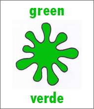 Color Green Flashcard - Spanish Colors