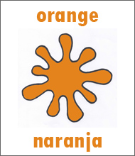Color Orange Flashcard - Spanish Colors