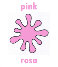 Color Pink Flashcard - Spanish Colors