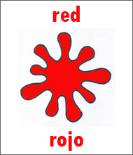 Color Red Flashcard - Spanish Colors