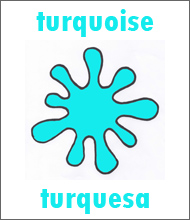 Color Turquoise Flashcard - Spanish Colors
