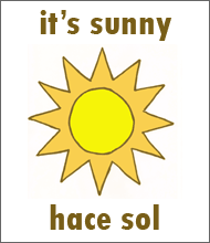 Sunny Weather Flashcard - Spanish Weather