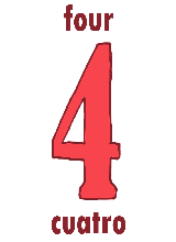red colored number 4 picture