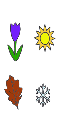 Hand drawn weather seasons symbols Copyright Sarah Johnstone 2013